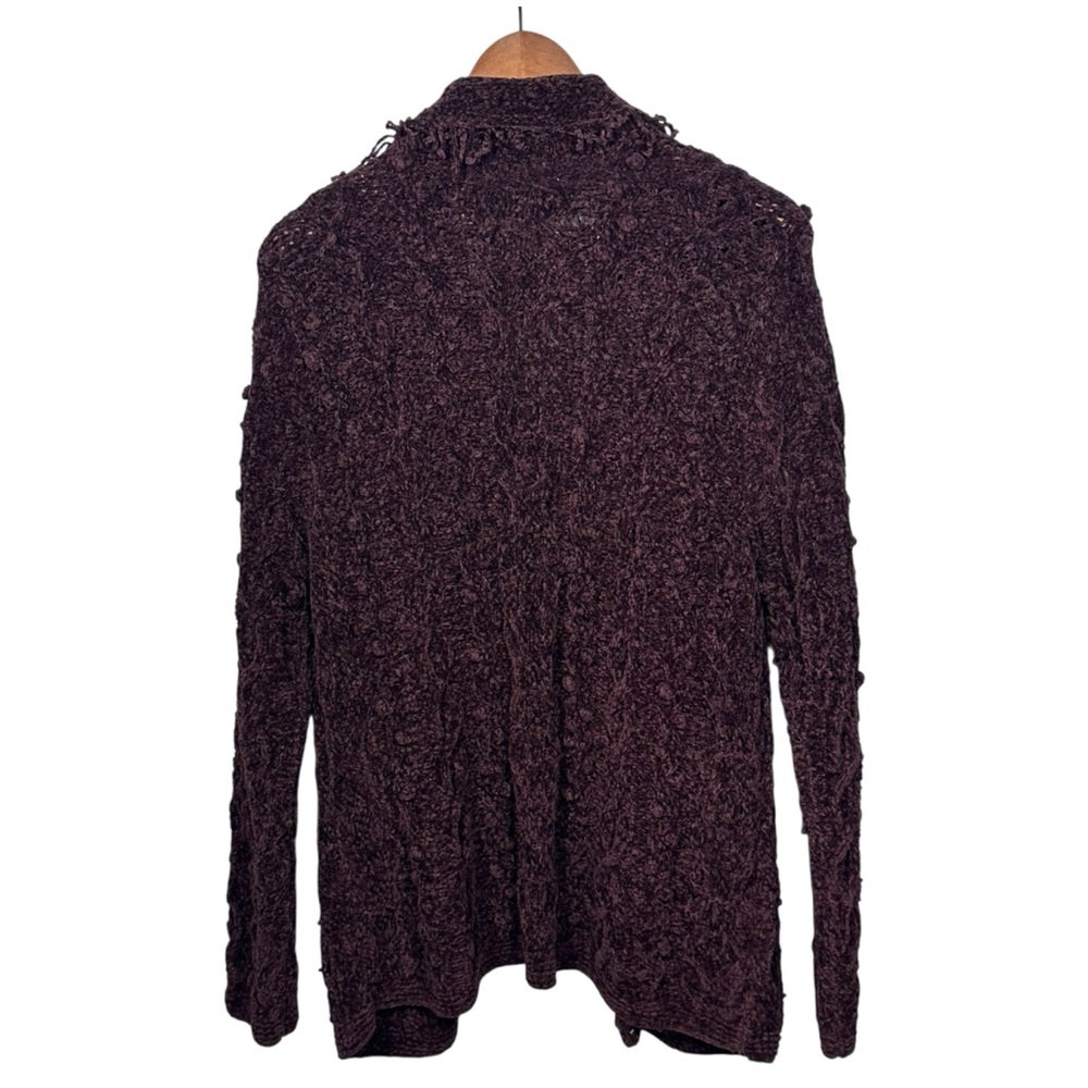 Vintage 90s Y2K Bobble Knit Long Cardigan Sz M Grunge Goblin Forest Fairy Purple - Picture 2 of 11